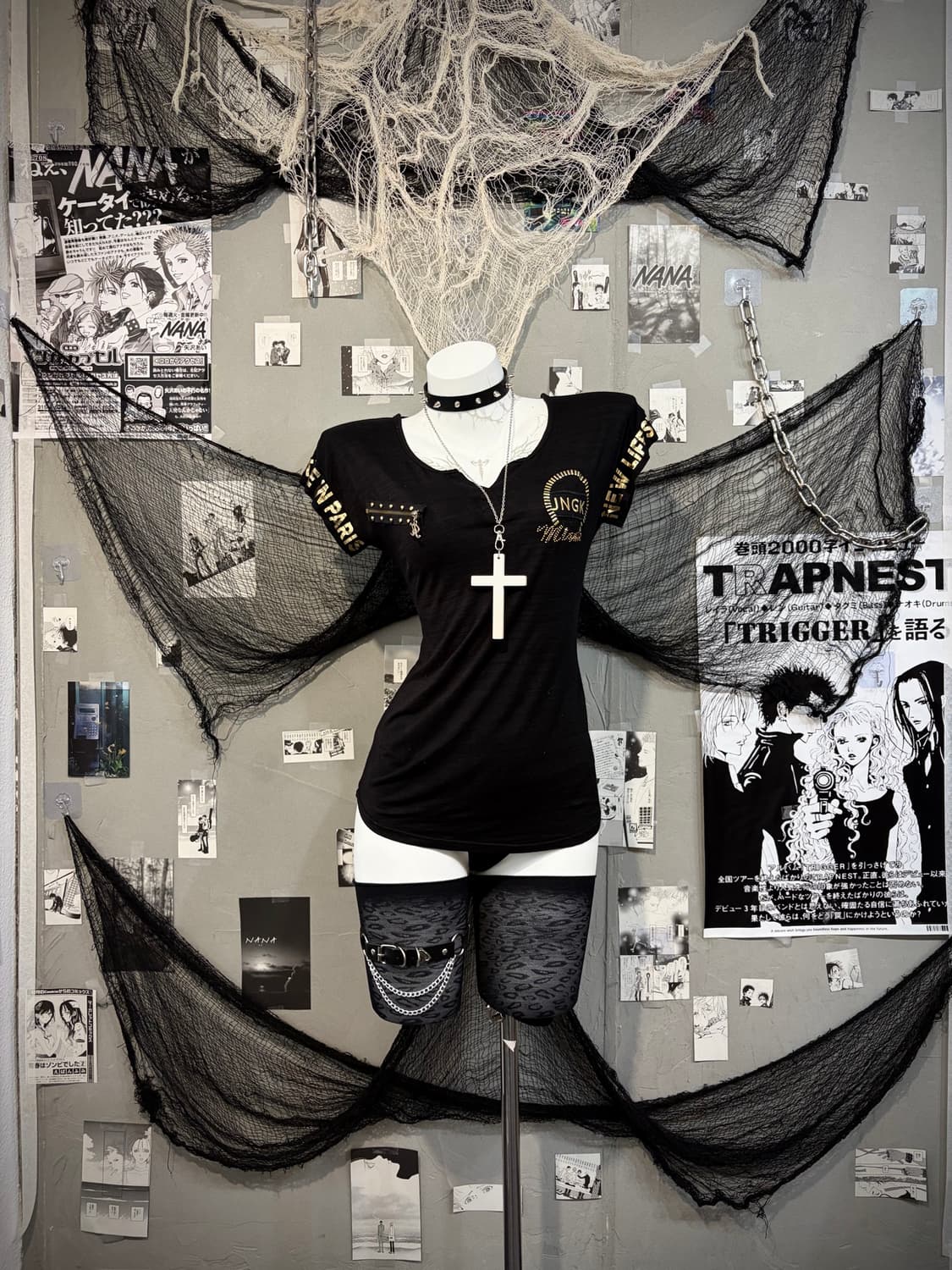 Gothic zip gold point back eyelet sleeve 상품이미지4