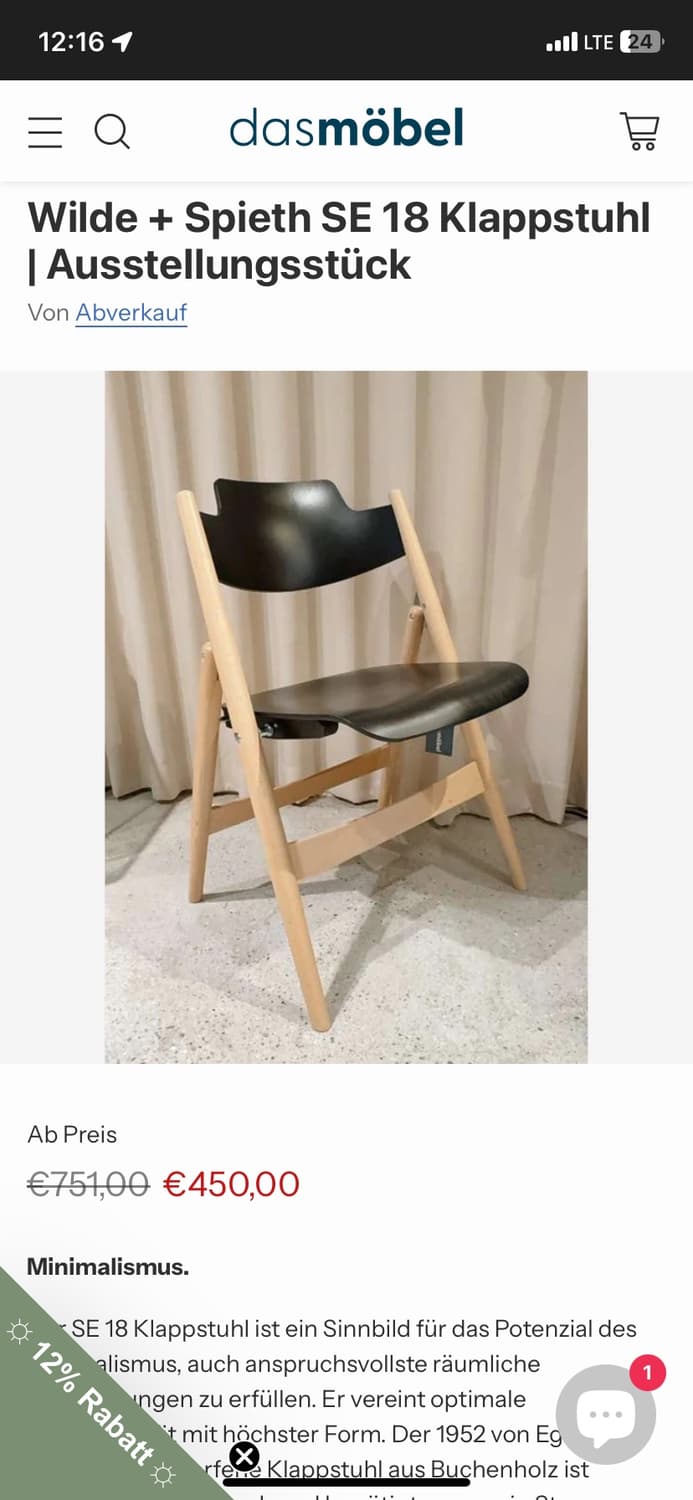 에곤 아이어만(Egon Eiermann) SE18 폴딩체어 상품이미지8