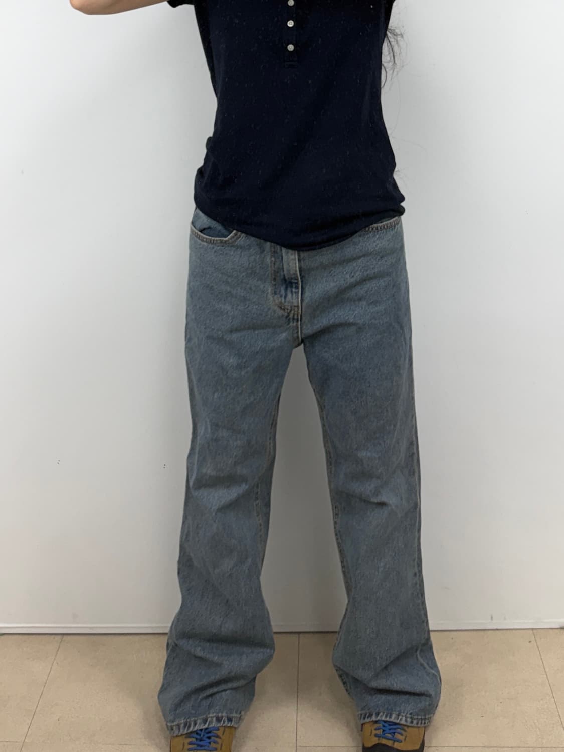 빈티지 워싱 부츠컷 데님 팬츠 연청 E0514 상품이미지1