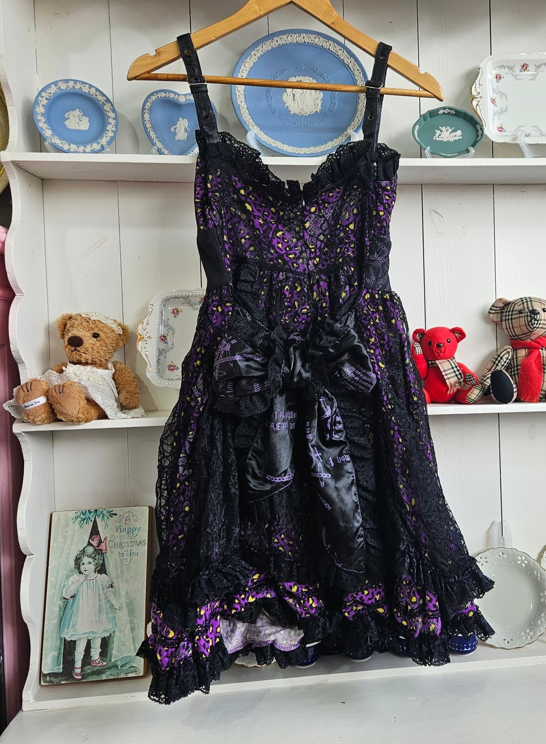 퍼플 레오파드 레이스 볼륨 원피스 상품이미지8