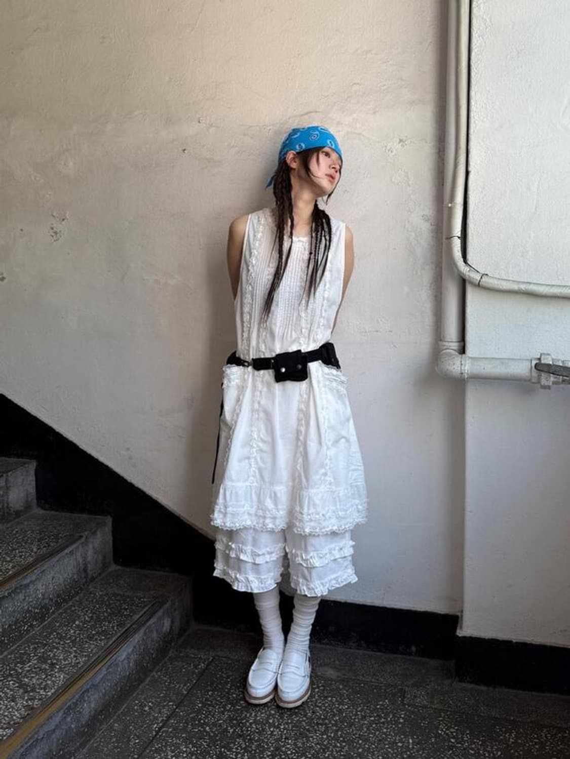 어나더랭귀지 포레스트 에이프런 드레스 아이보리 상품이미지1