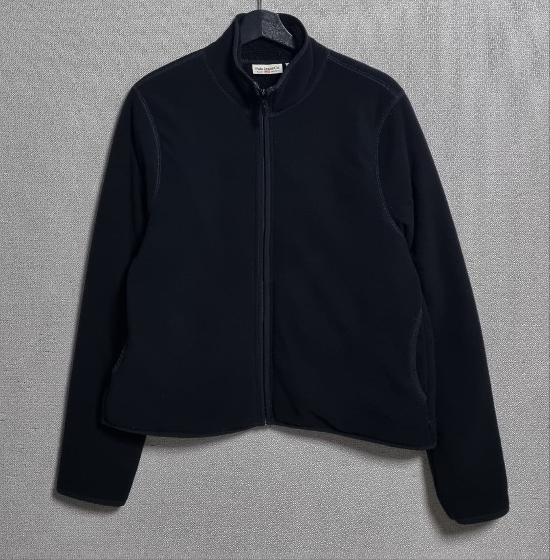 실측 M (95) 폴로 랄프로렌 진스 코 블랙 플리스 후리스 집업 상품이미지1