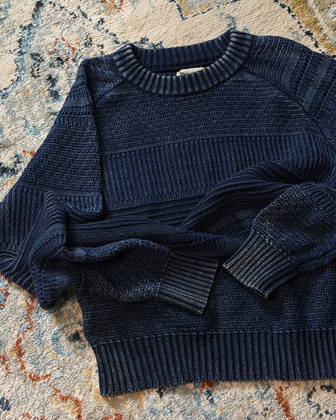 80s DUFFER 헤비코튼 워싱 니트 상품이미지1