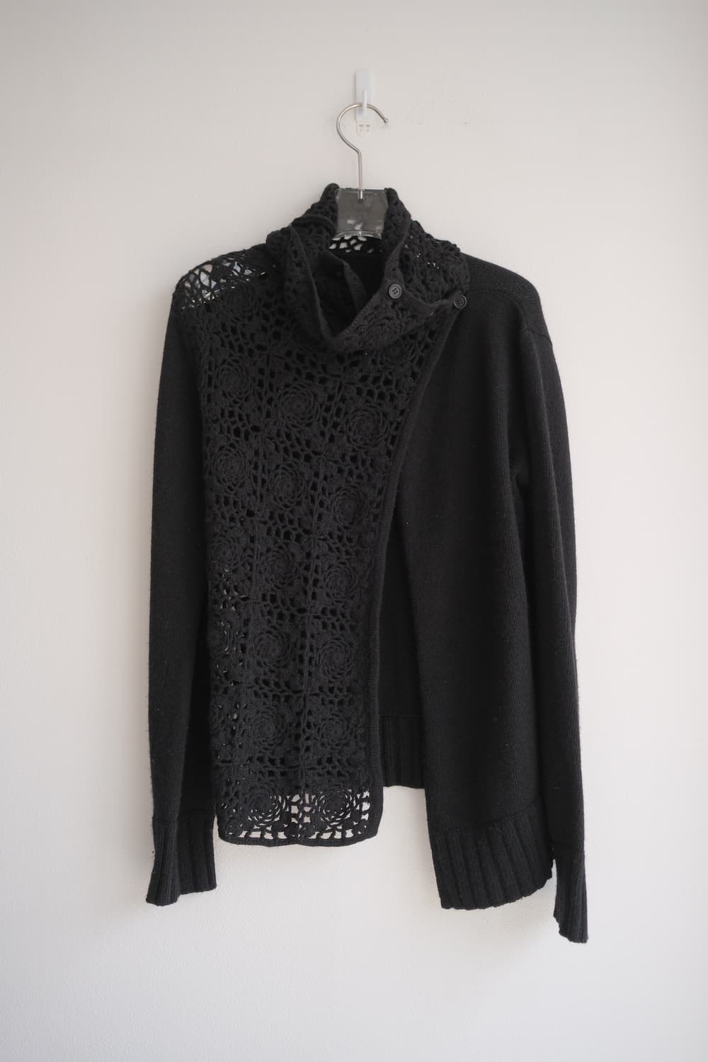 Crochet motif high-neck cardigan  상품이미지7