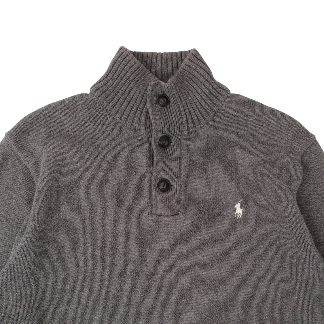 폴로 랄프로렌 챠콜그레이 버튼업 니트 스웨터 상품이미지2