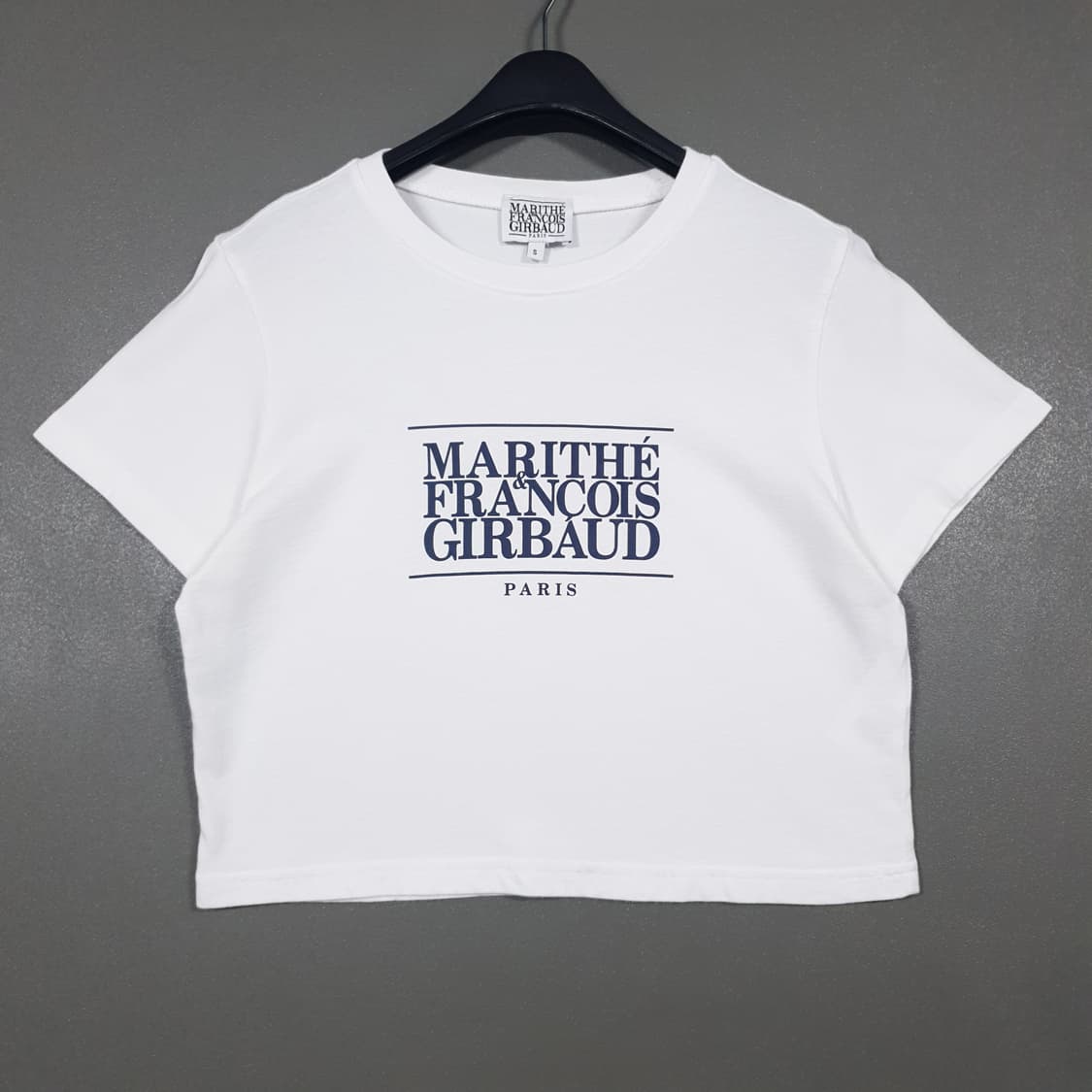 여성 S) 마리떼 프랑소와저버 클래식 로고 크롭 반팔 티셔츠 화이트 상품이미지3