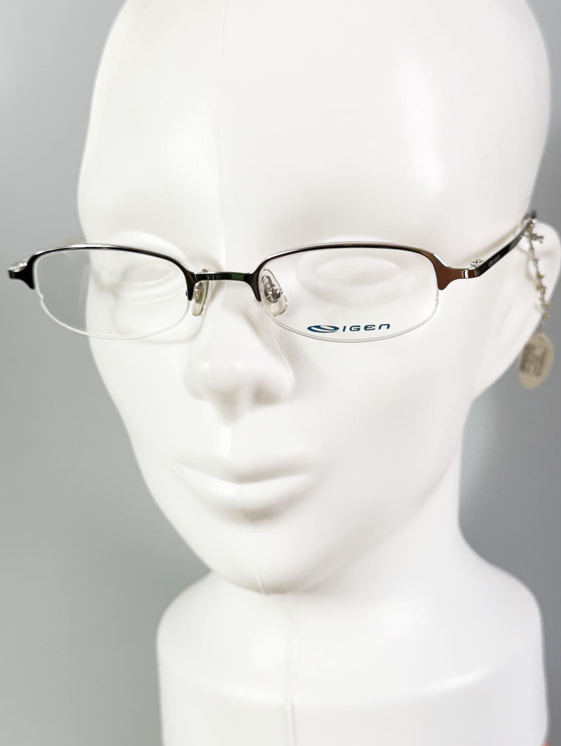 IGEN 반무테 스퀘어 실버 메탈 프레임 빈티지 안경 상품이미지8