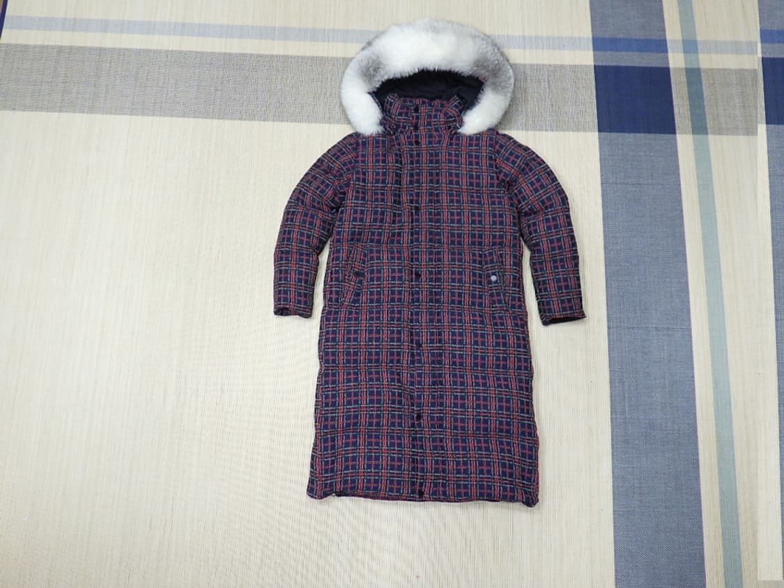 (90사이즈) 코오롱스포츠 여성 레이나 체크 FUR 다운 상품이미지1