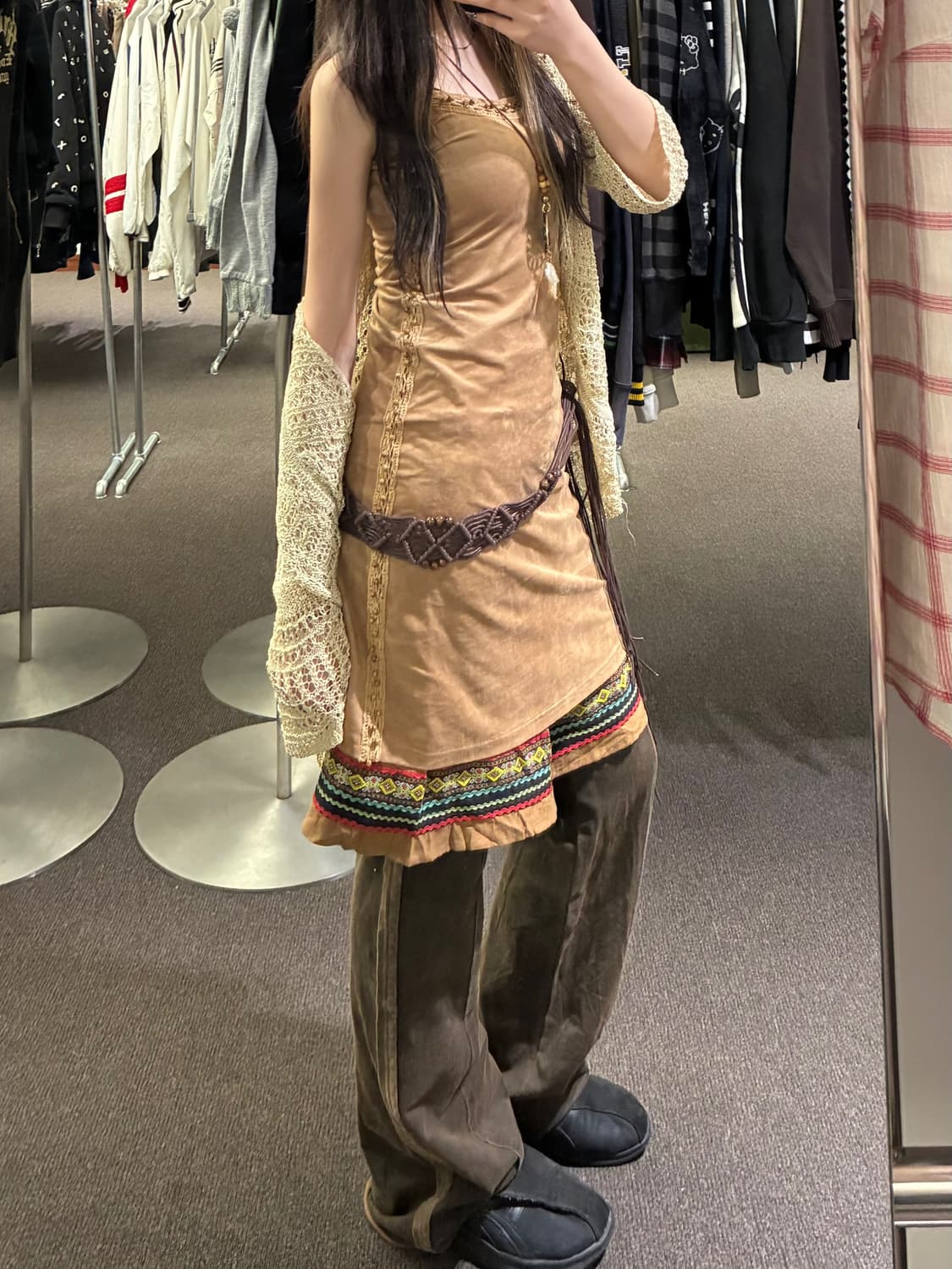 M~L)Japanese vintage 여성 크로셰 니트 가디건 상품이미지7