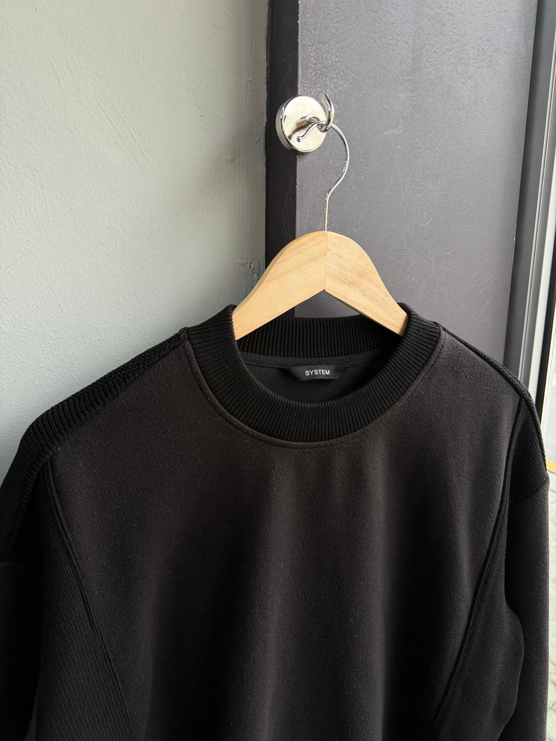 100~105/ 시스템옴므 22FW 하이브리드 니트 맨투맨 상품이미지3