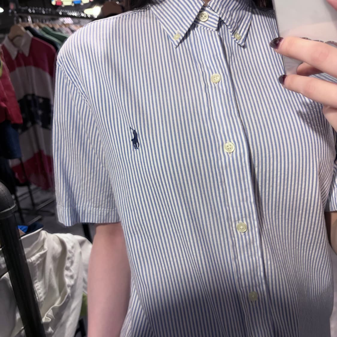 [IM] 폴로랄프로렌 스트라이프 반팔 셔츠 블루 상품이미지4