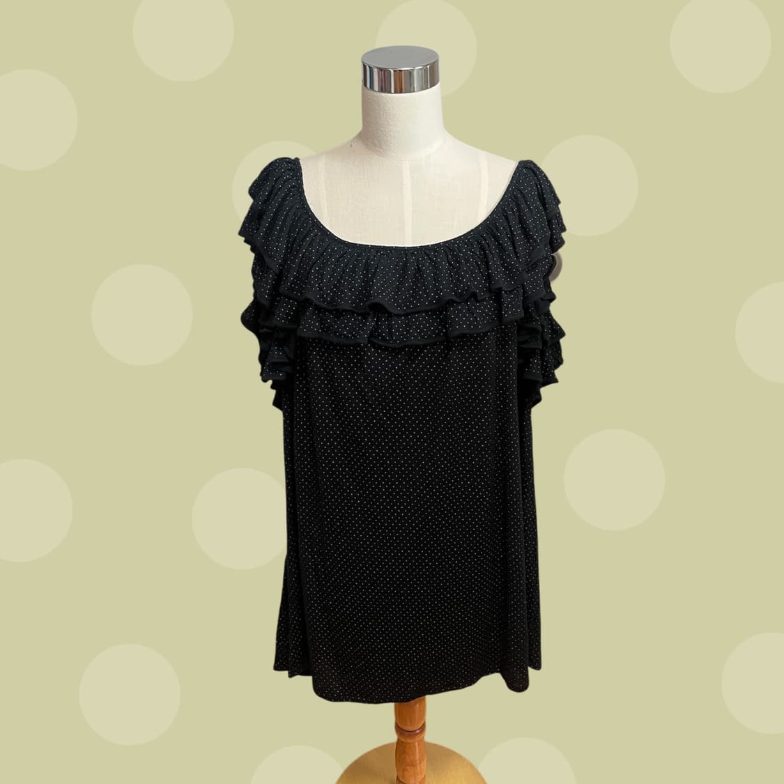 유니클로x더블스탠다드 져지 소재 땡땡이 블라우스 상품이미지3