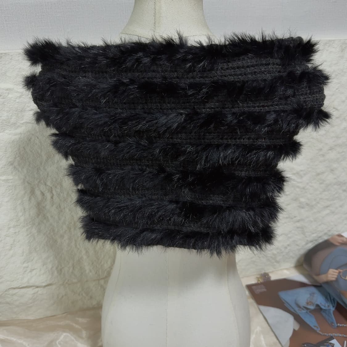 빈티지 madeleine 유럽수입 토끼털니트 목도리 케이프 상품이미지3