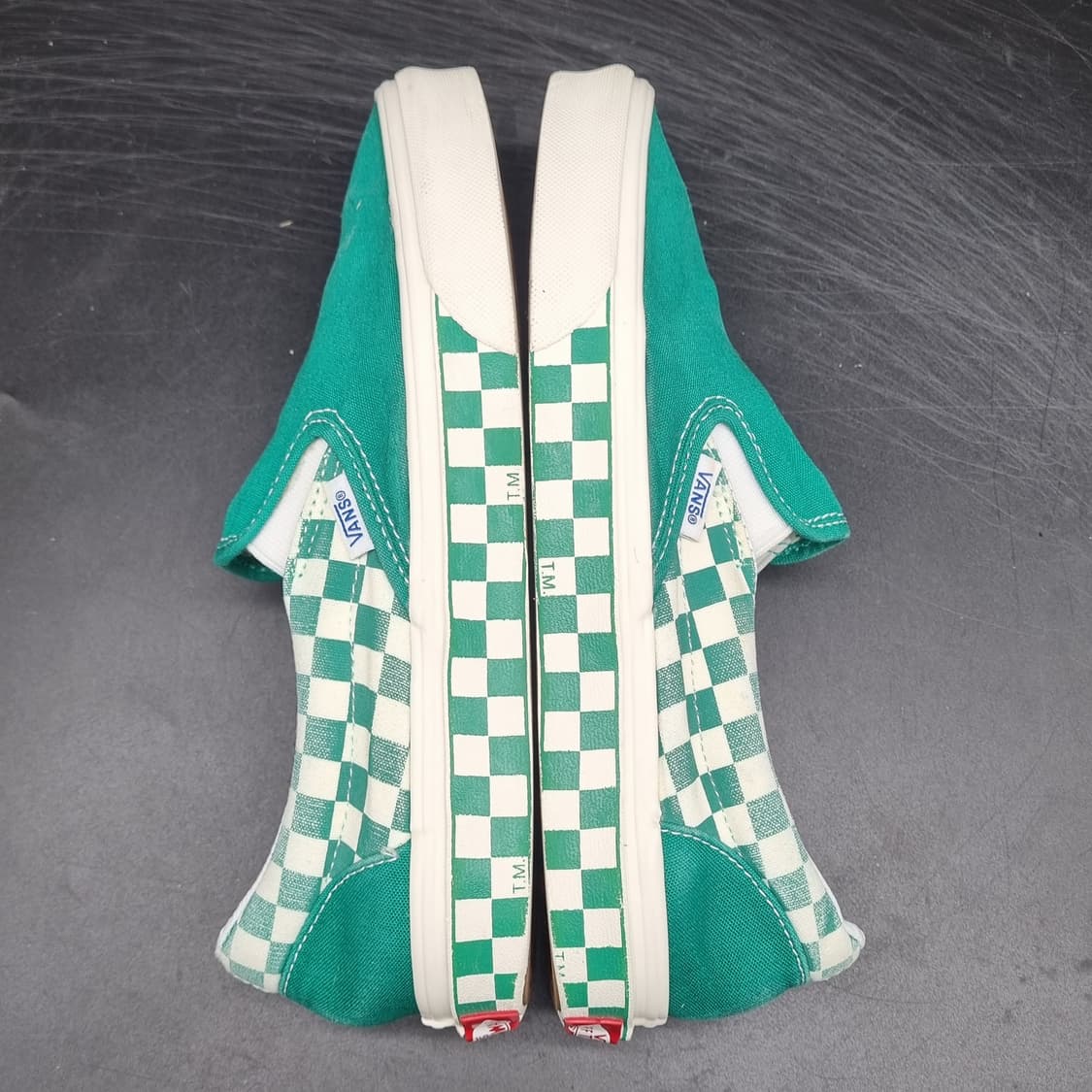 반스 체커보드 그린 슬립온245 상품이미지5