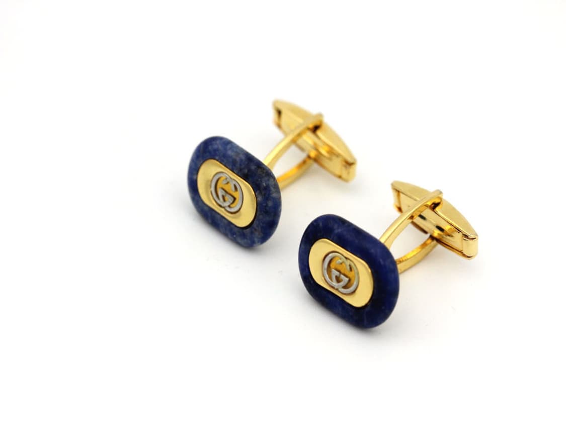 구찌 A등급 한정판 라피스 천연 원석 남자 명품 커프스 상품이미지3