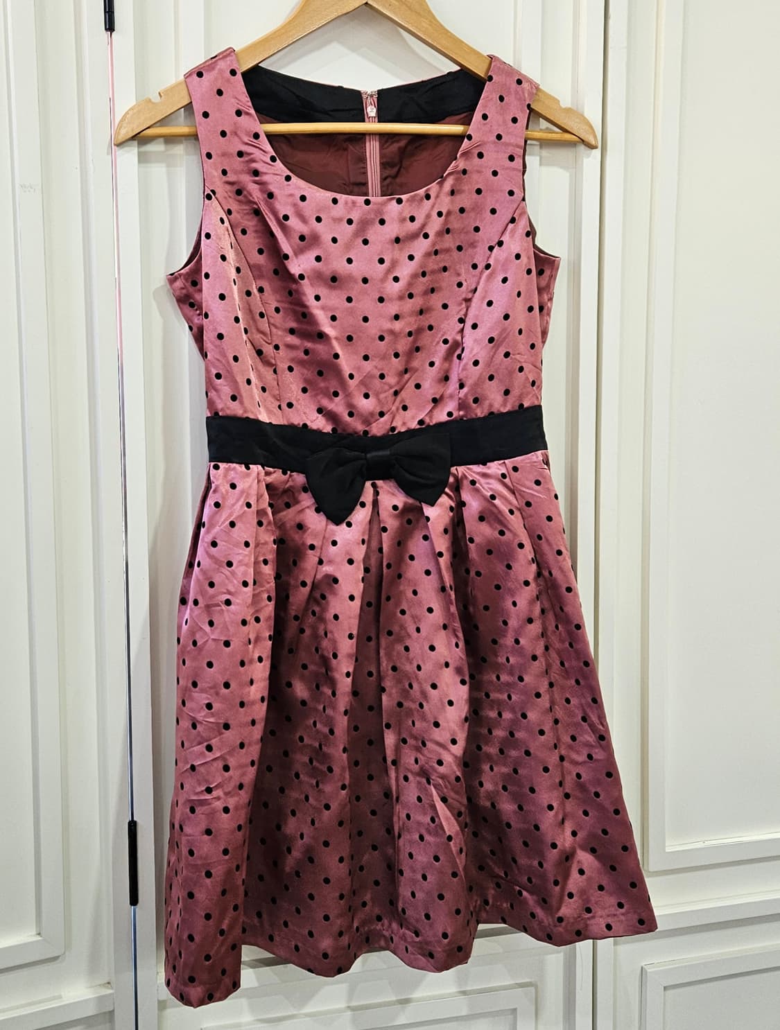 도트 리본 플레어 원피스 상품이미지2