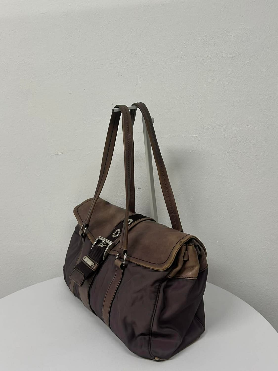 프라다 빈티지 가죽 트림 포코노 숄더백 토트백 상품이미지3