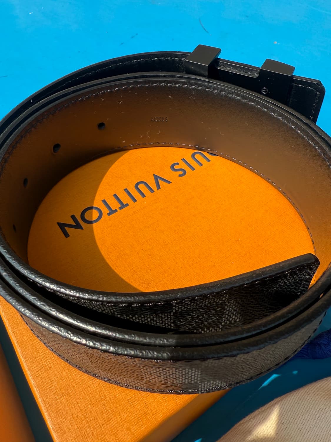 루이비통 LV 이니셜 다미에 그라파이트 벨트 상품이미지3