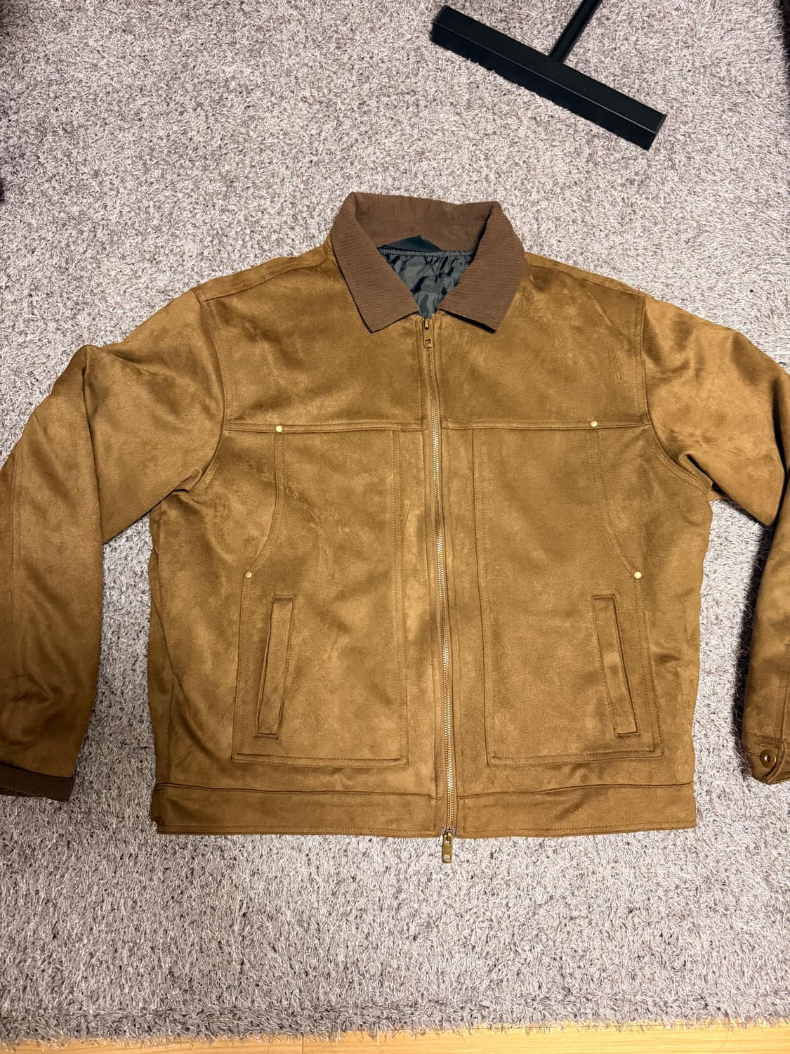 코듀로이 카라 스웨이드 집업 워크 자켓 [브라운] 상품이미지1