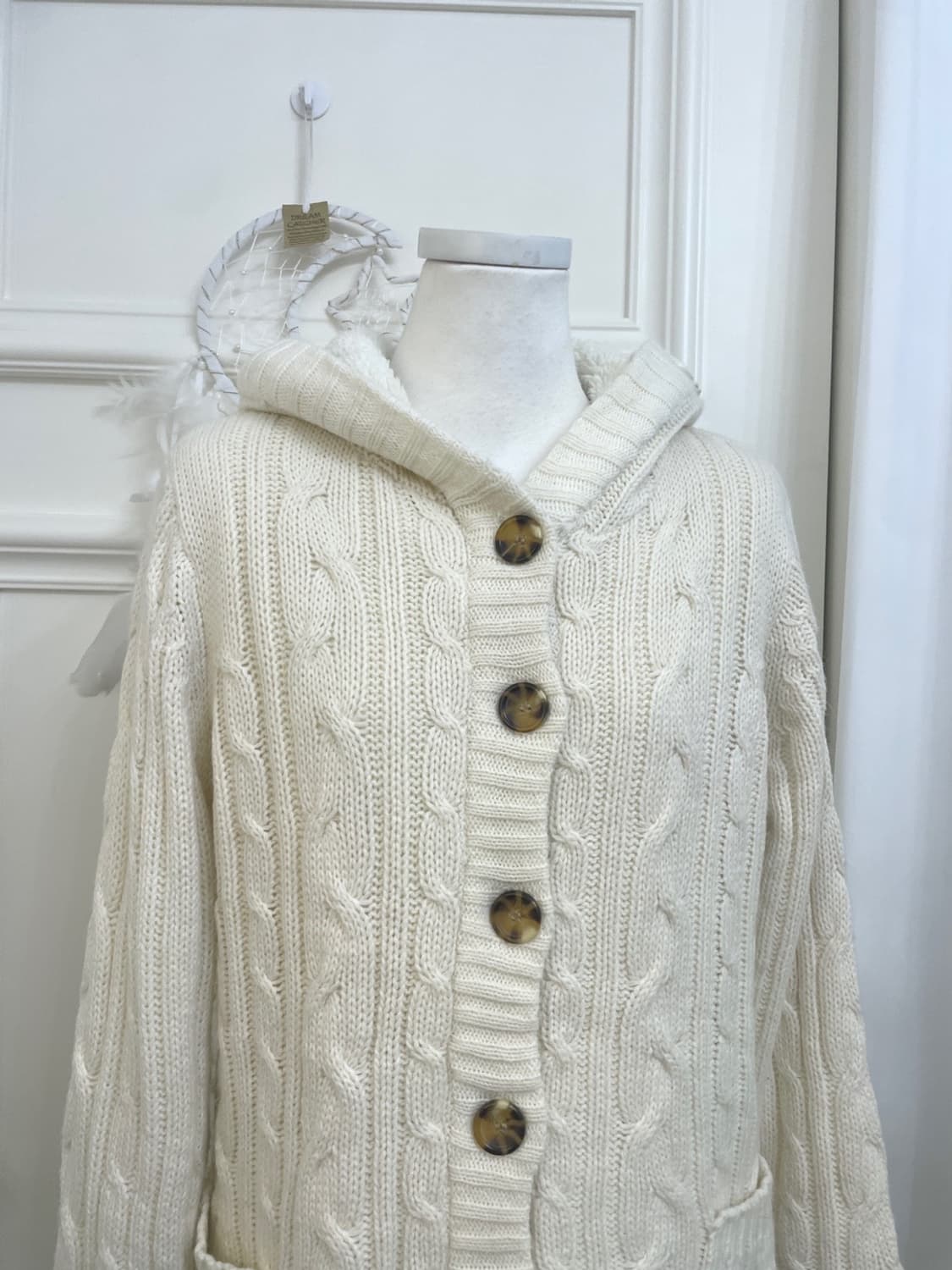 ivory twist fur pocket point hoodie card 상품이미지5