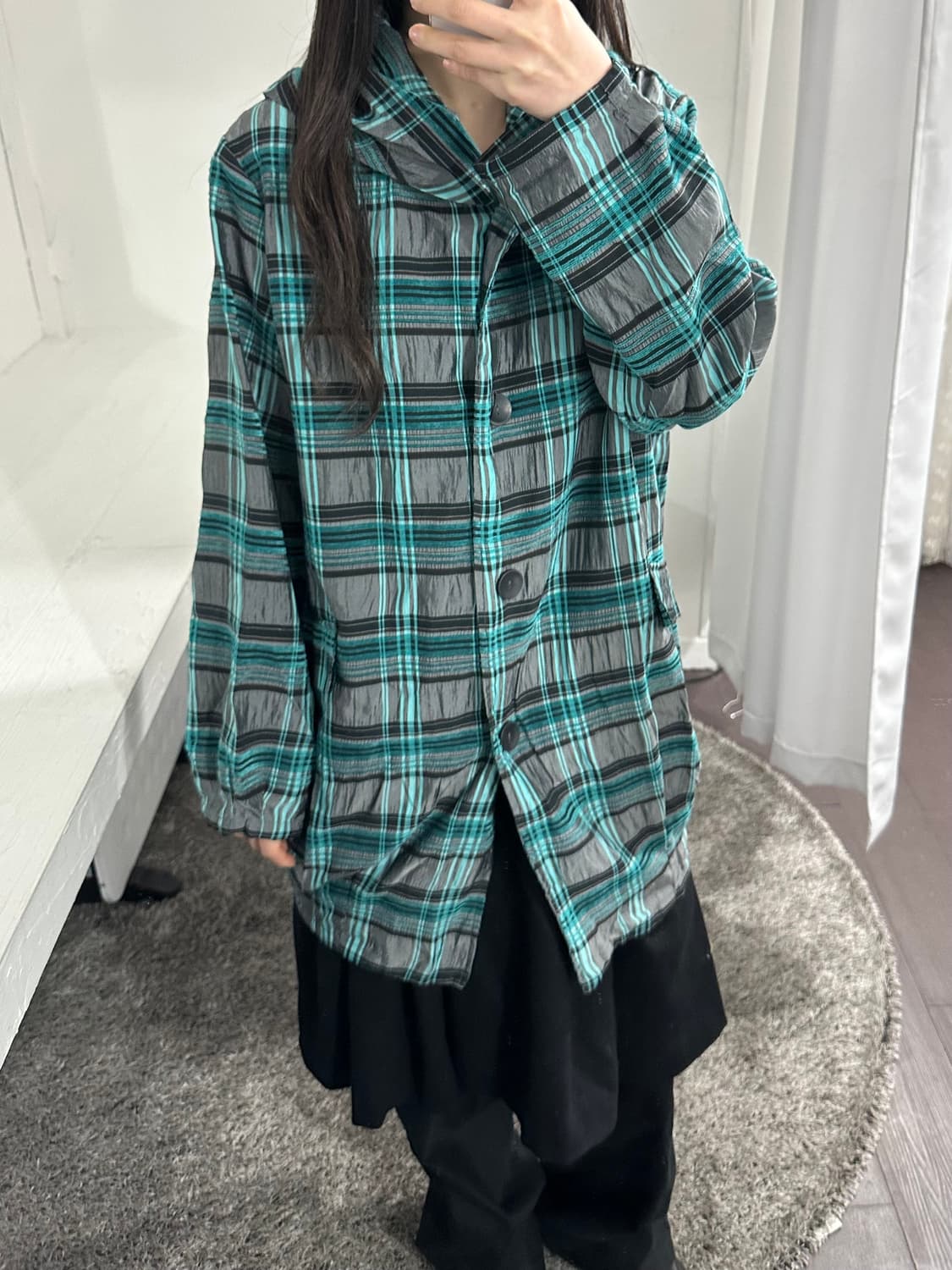 mint check hood jacket 상품이미지3