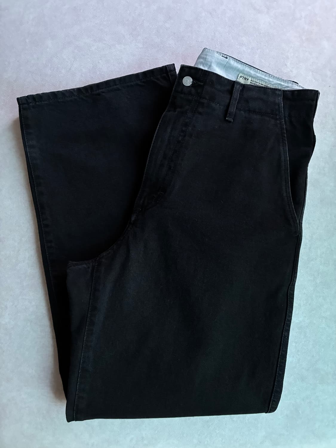 포터리 26년도 원워시 와이드데님 블루블랙컬러 1사이즈 상품이미지6