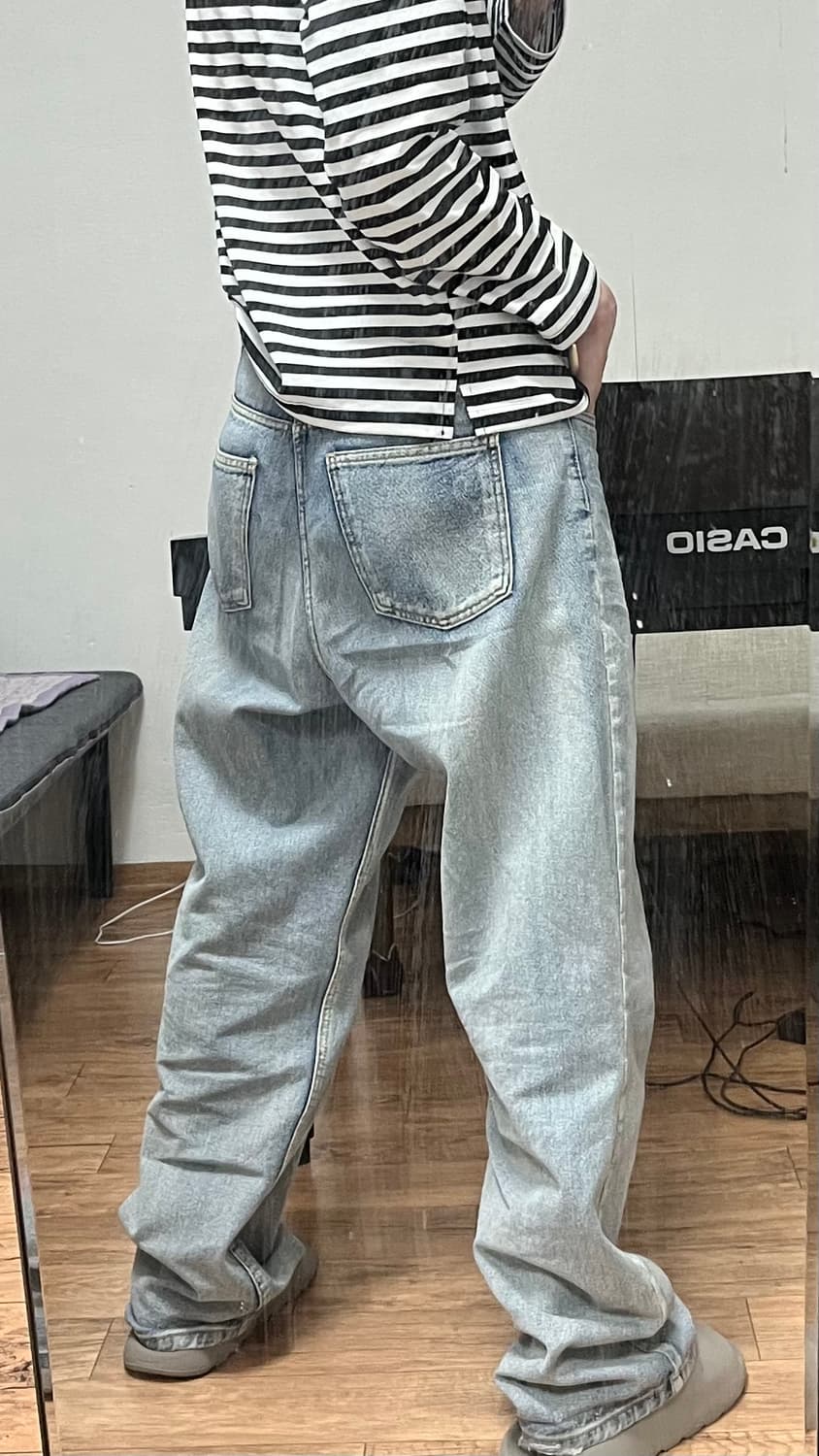 빈티지 밀크 워싱 연청 데님 M 상품이미지4