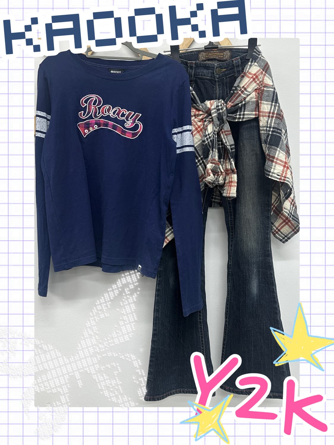 👾y2k 레트로 코디세트👾 부츠컷 로우라이즈 데코라 빈티지 일본  상품이미지1