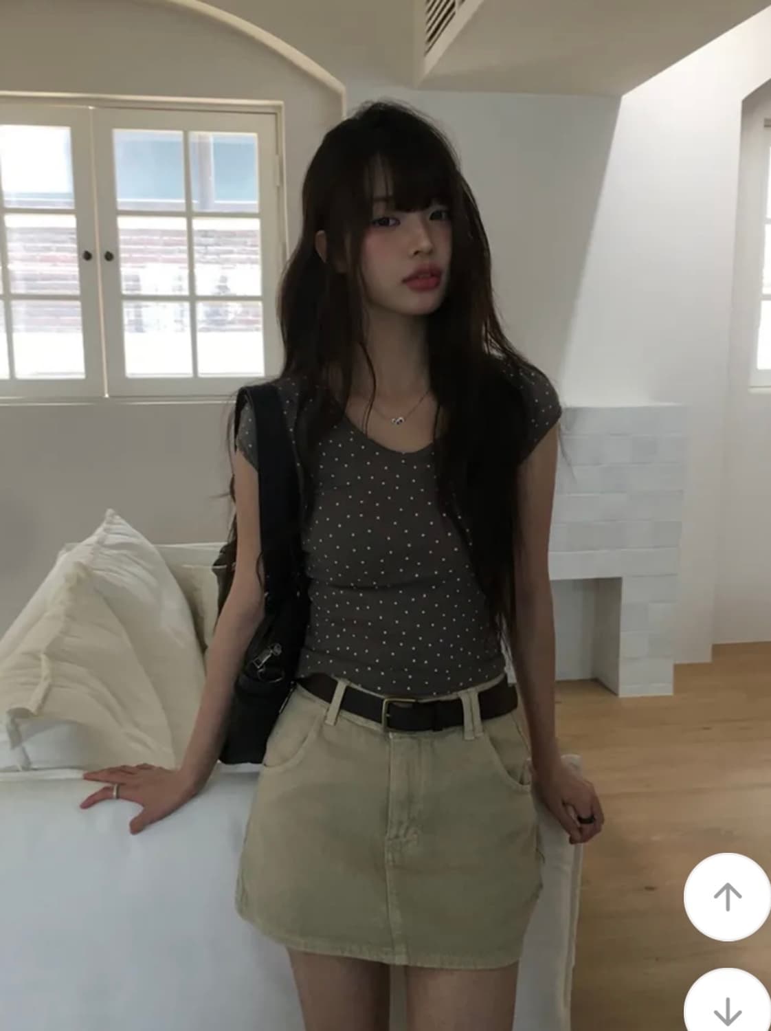 애니원모어 네쿠 스타 별 캡소매 퍼프 반팔 티셔츠 상품이미지4