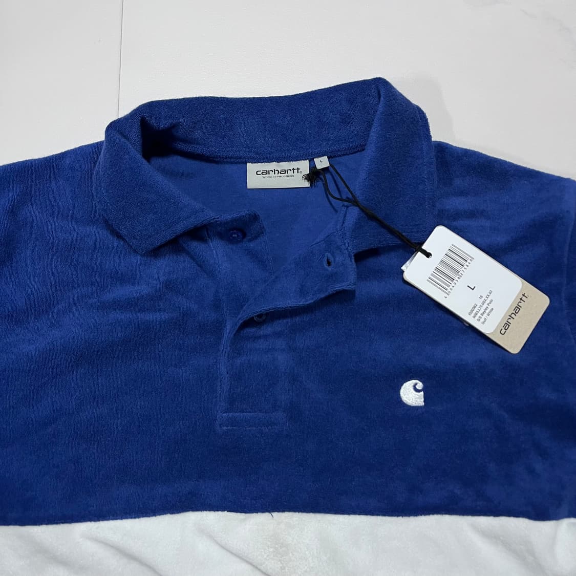 (택달린상품) [정품] 칼하트 블루 타올소재 반팔티 [ L ]  상품이미지3
