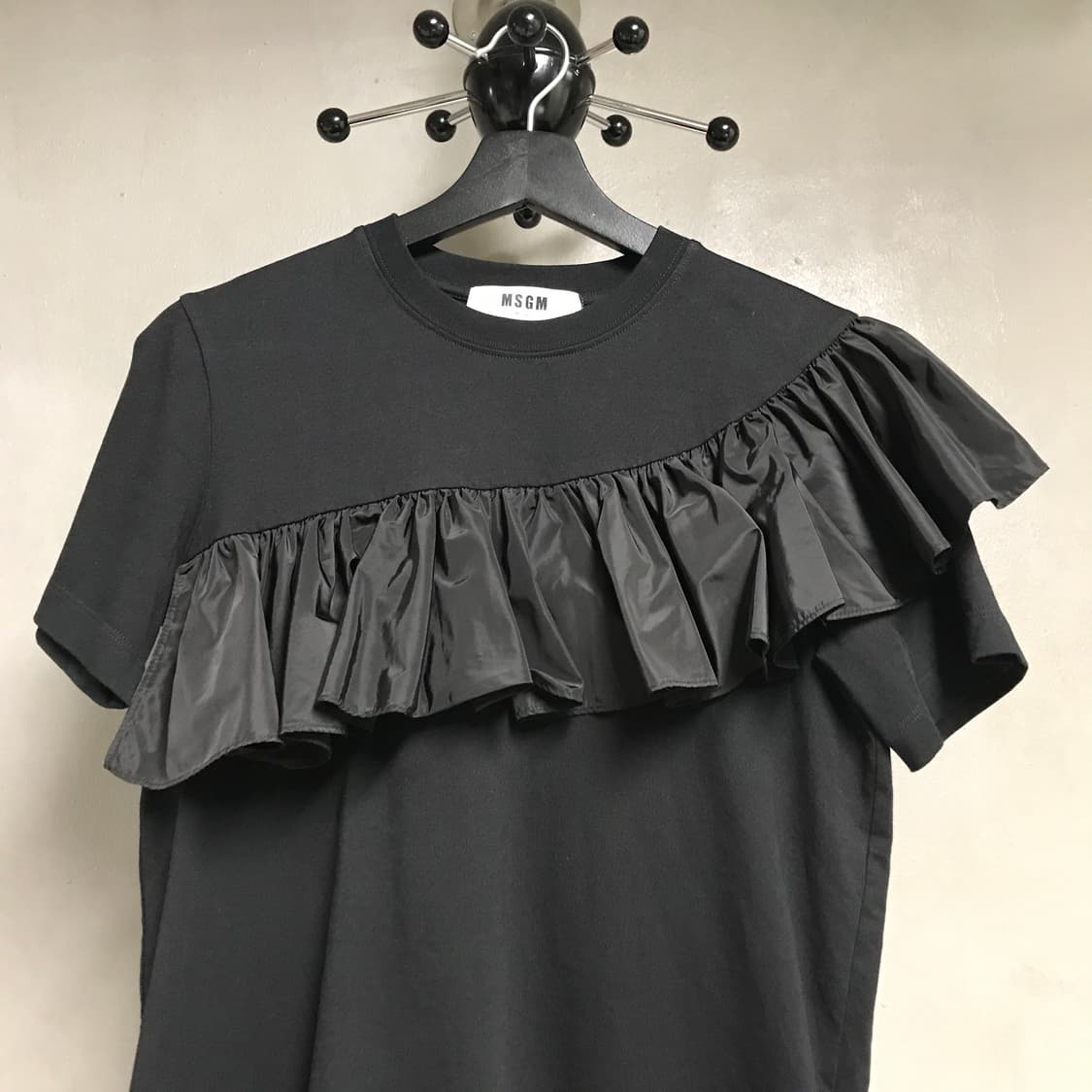 MSGM 블랙 프릴 반팔 티셔츠 XS(W) 상품이미지2