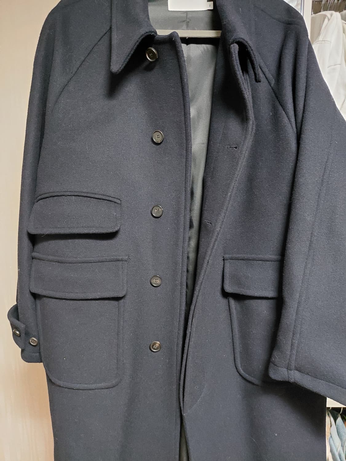 아웃스탠딩 발마칸 코트 네이비 M 상품이미지2