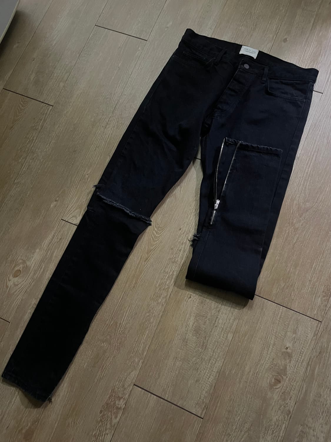 피어오브갓 디스트로이드 지퍼 데님진 상품이미지4