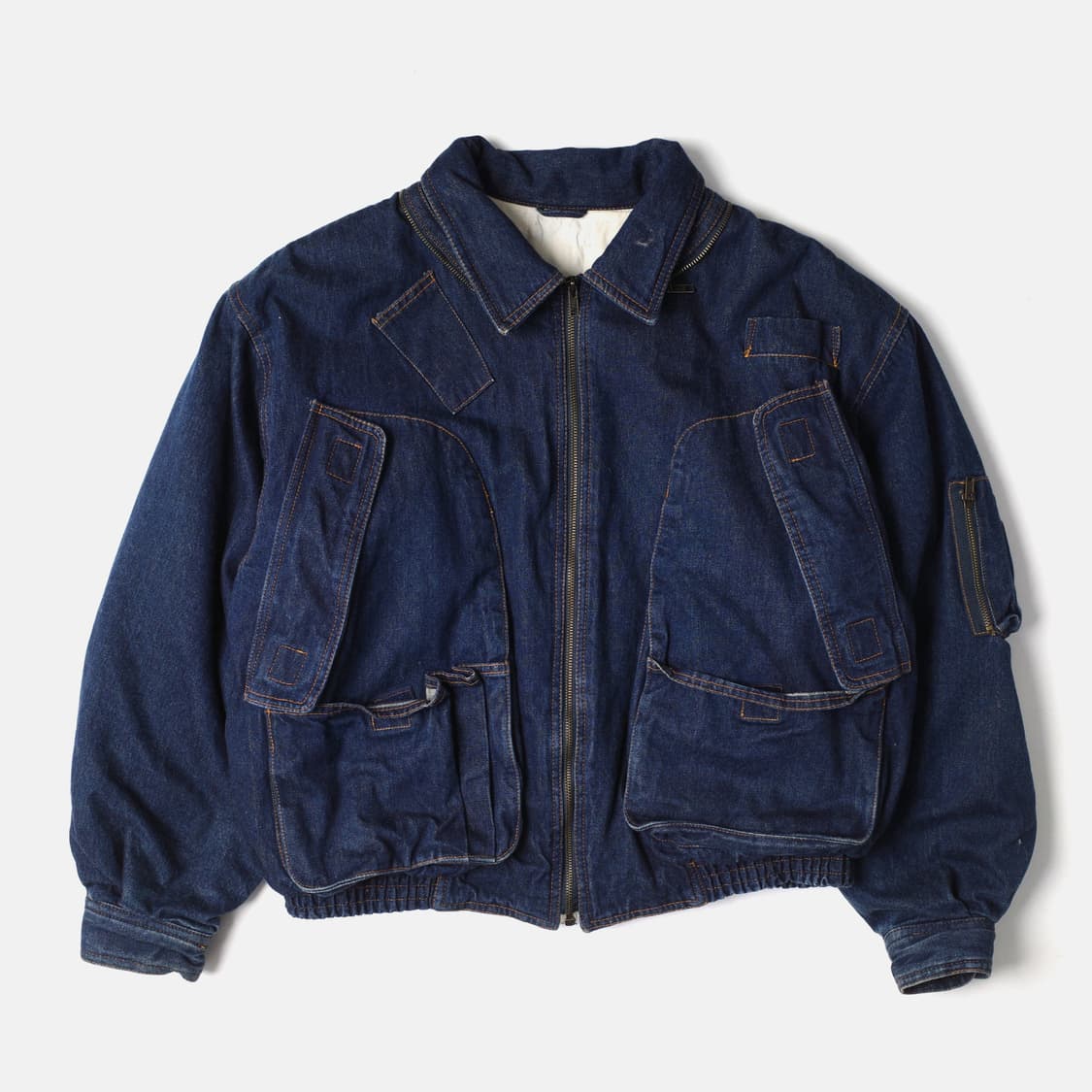 ~1990's Big Pocket Denim Bomber Jacket 상품이미지1