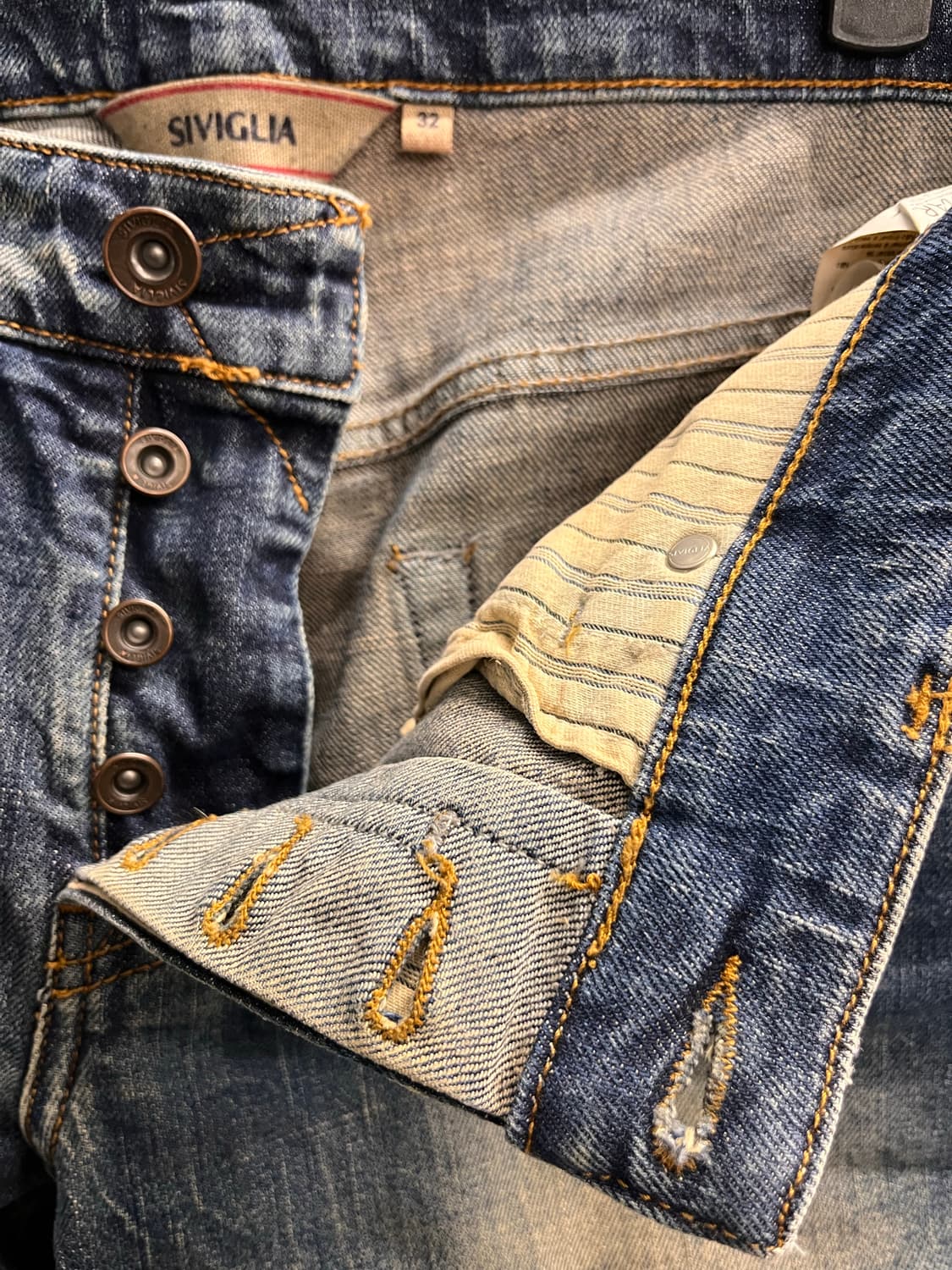 시빌리아 Siviglia 데미지 패치워크 데님 32 상품이미지2