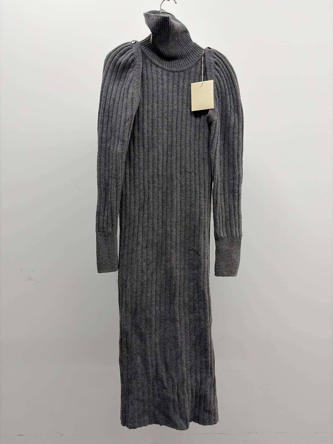 RECTO 회색 골지 터틀넥 니트 원피스 S 상품이미지2