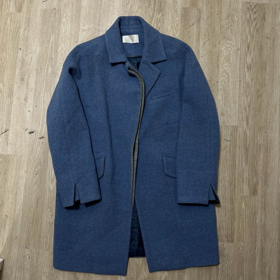 한섬 SJSJ 여성 모직 캐시미어 블루 코트 55-66  상품이미지1