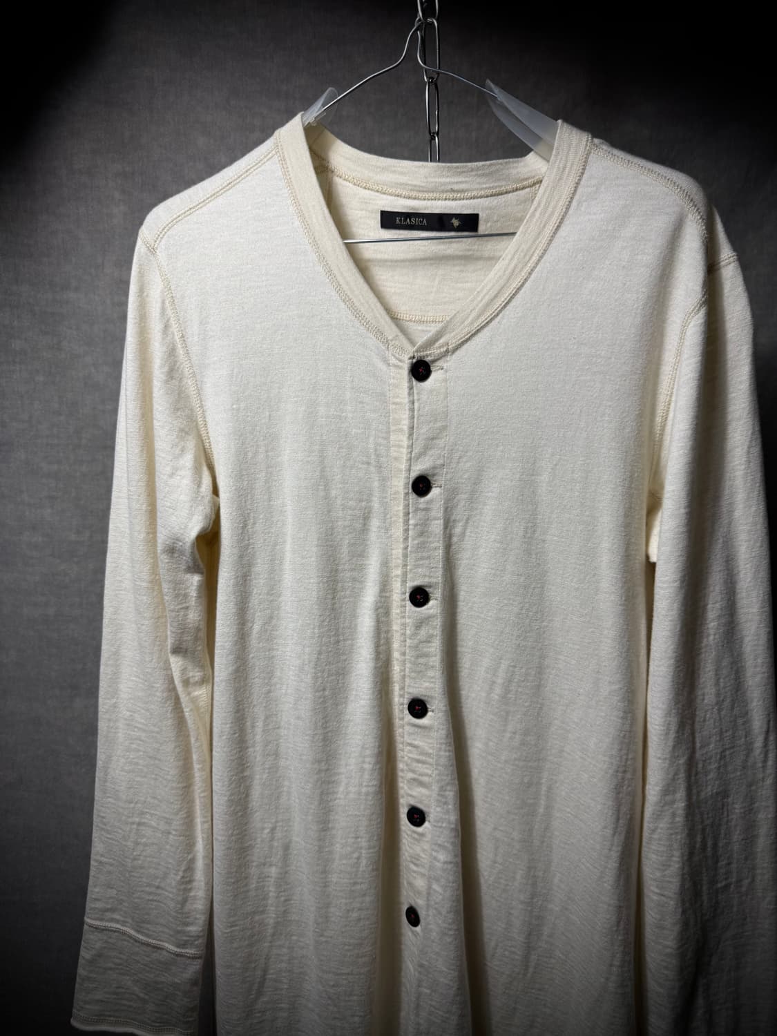 KLASICA Long Tunic Henley Neck Sleeve  상품이미지4
