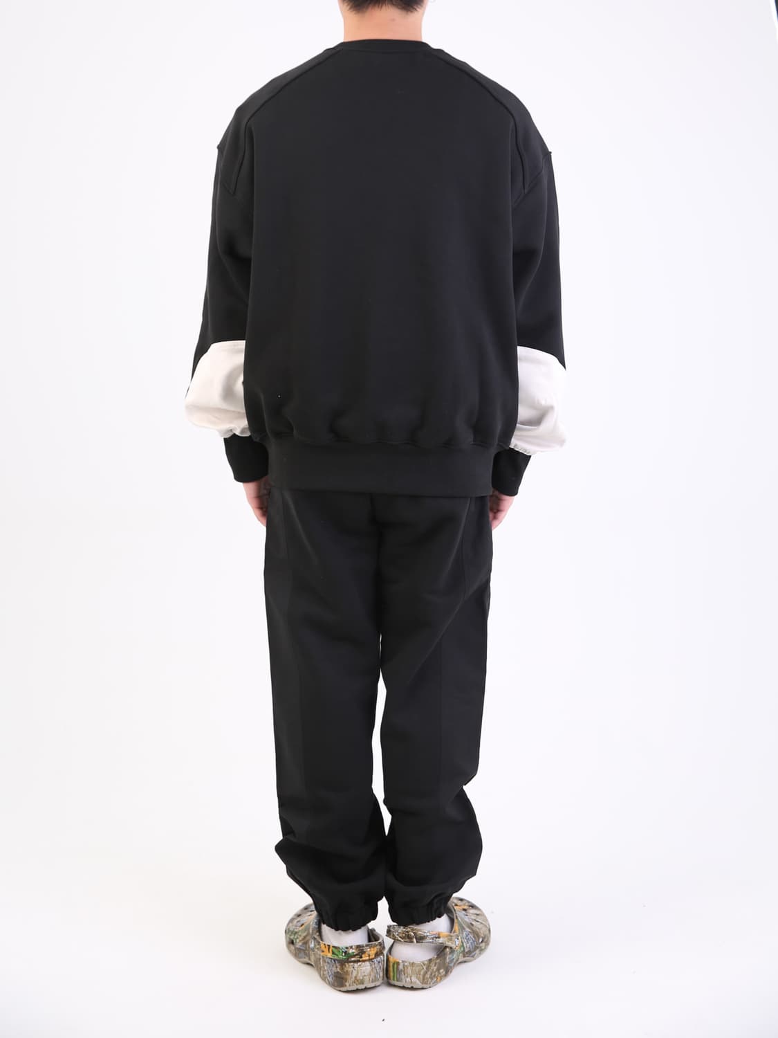 애프터프레이 스웨이드 패치 패널 블랙 맨투맨 스웨트셔츠 S 상품이미지2