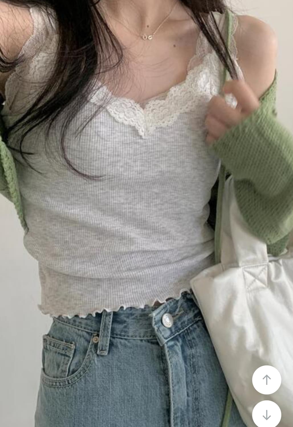 백 멜란지 레이스 슬리브리스 상품이미지5