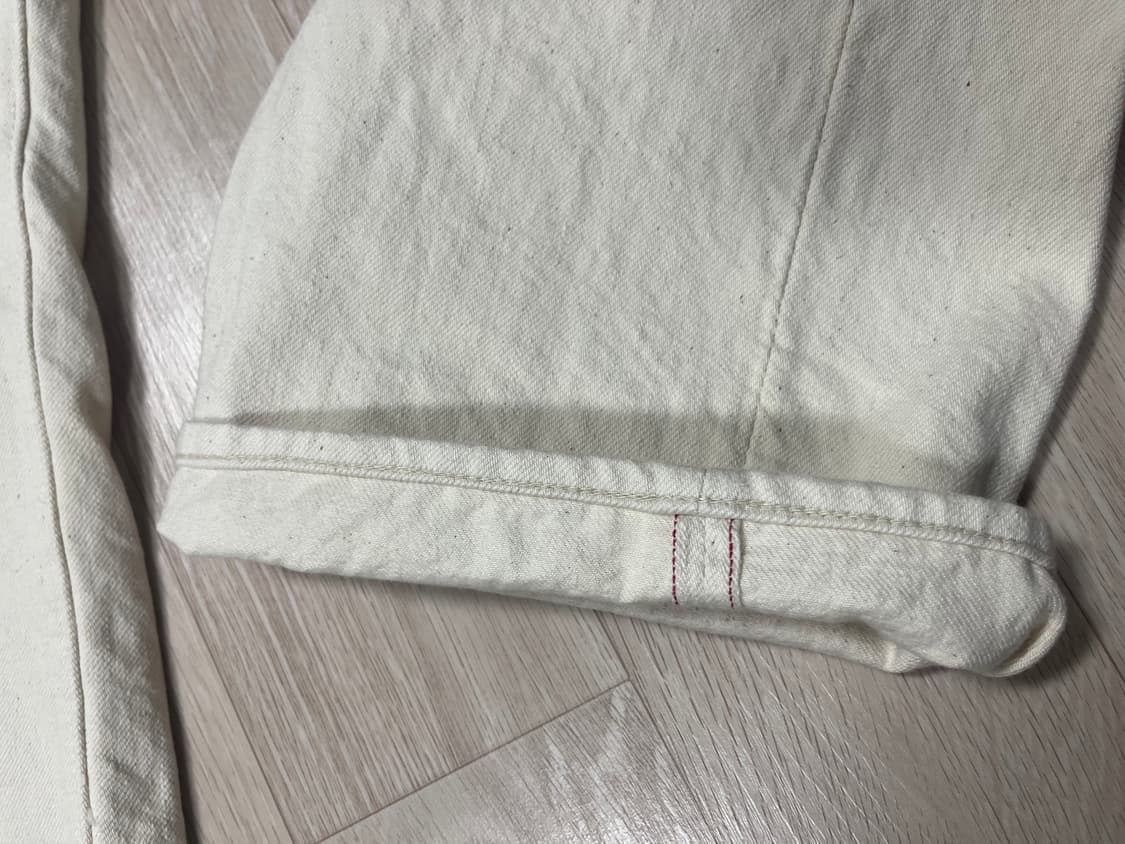 오어슬로우 x 비샵 스탠다드 데님 105 키나리 에크루 2사이즈 상품이미지5