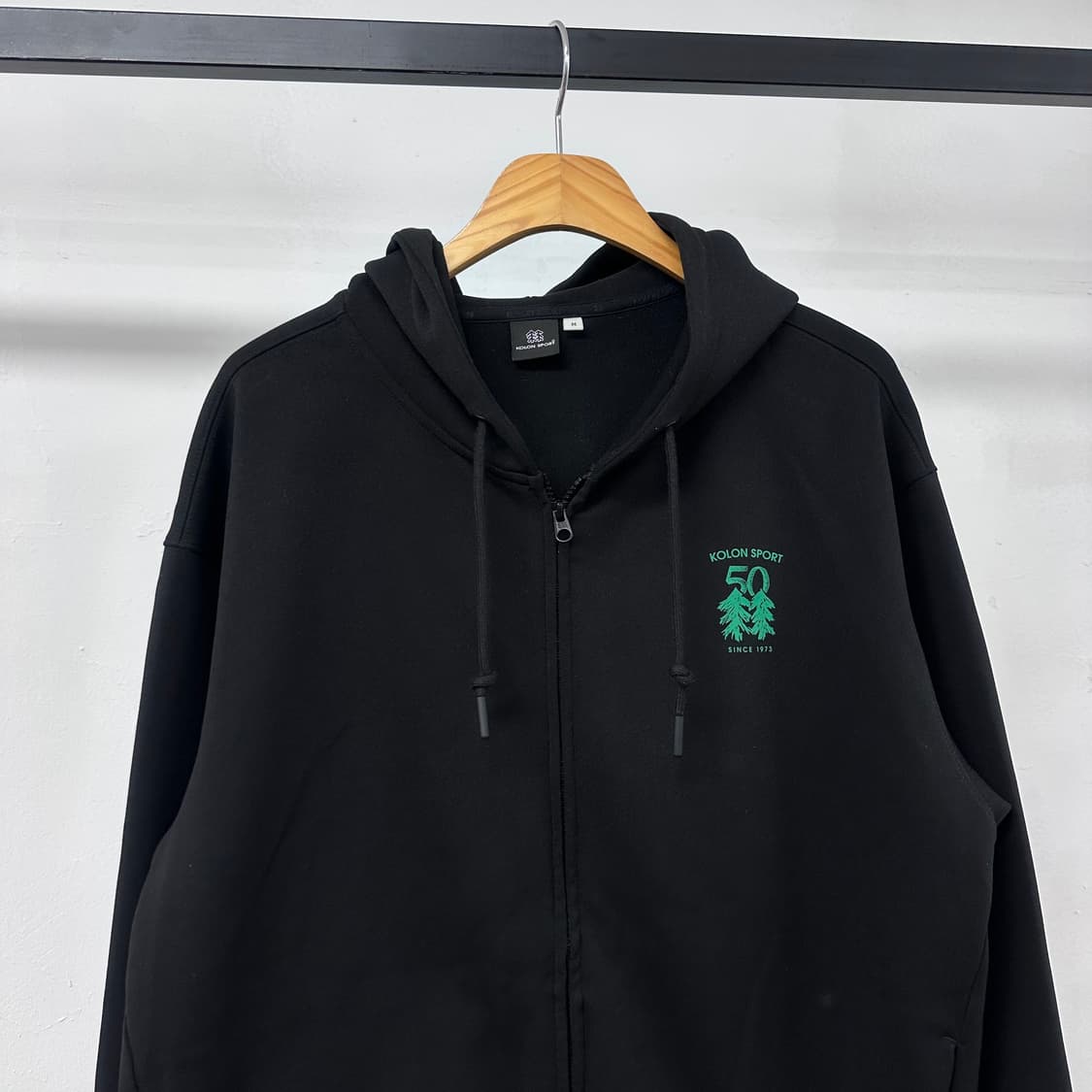 코오롱스포츠 23s 50주년 후드집업 블랙 오버핏 M J34 상품이미지5