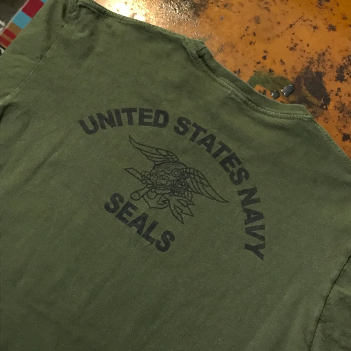 밀리터리 빈티지 네이비씰 카키 숏 슬리브 남성 105 110 사이즈 상품이미지5