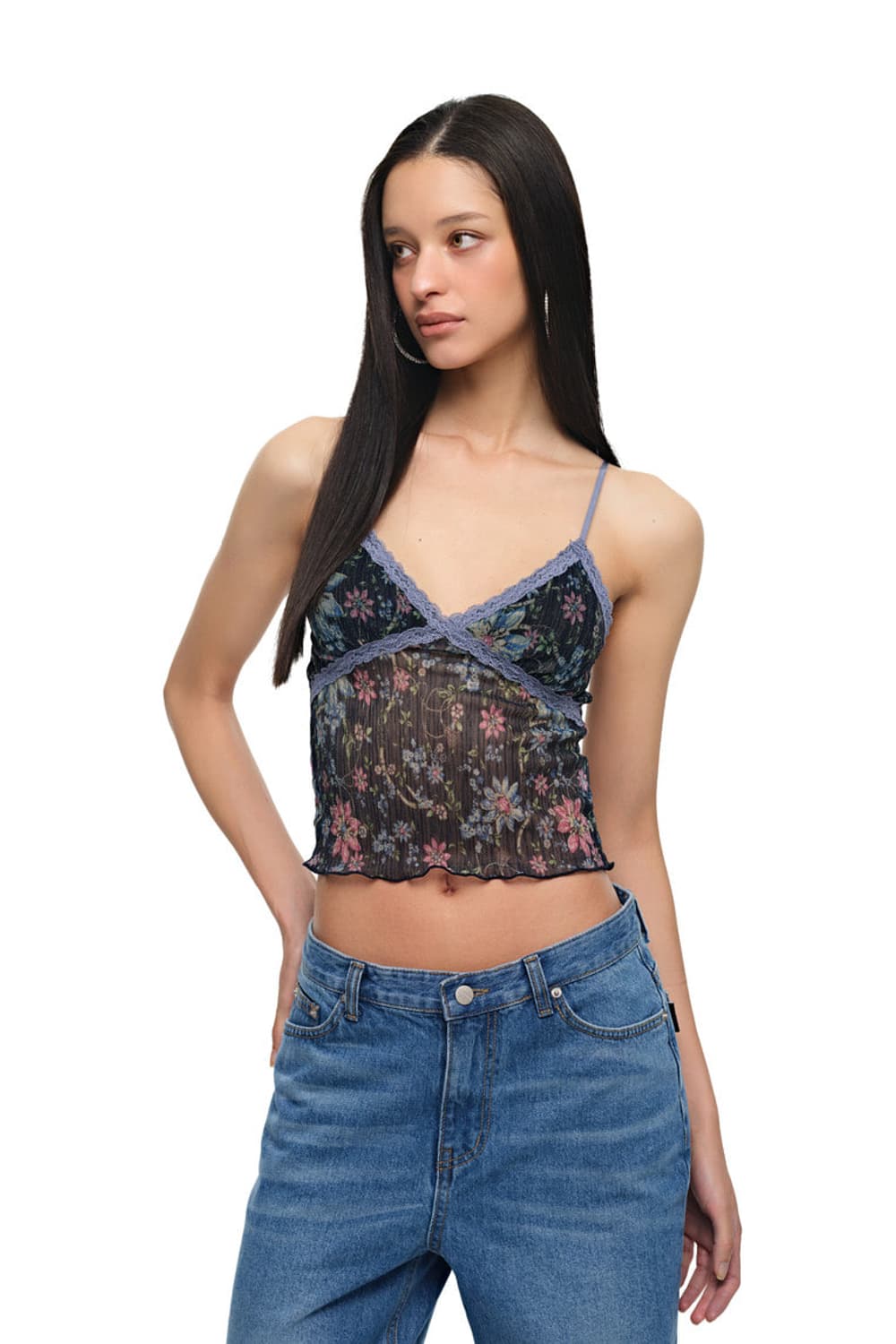 투머치택스 METALLIC FLORAL 03 LACE CAMI TOP ( 상품이미지4
