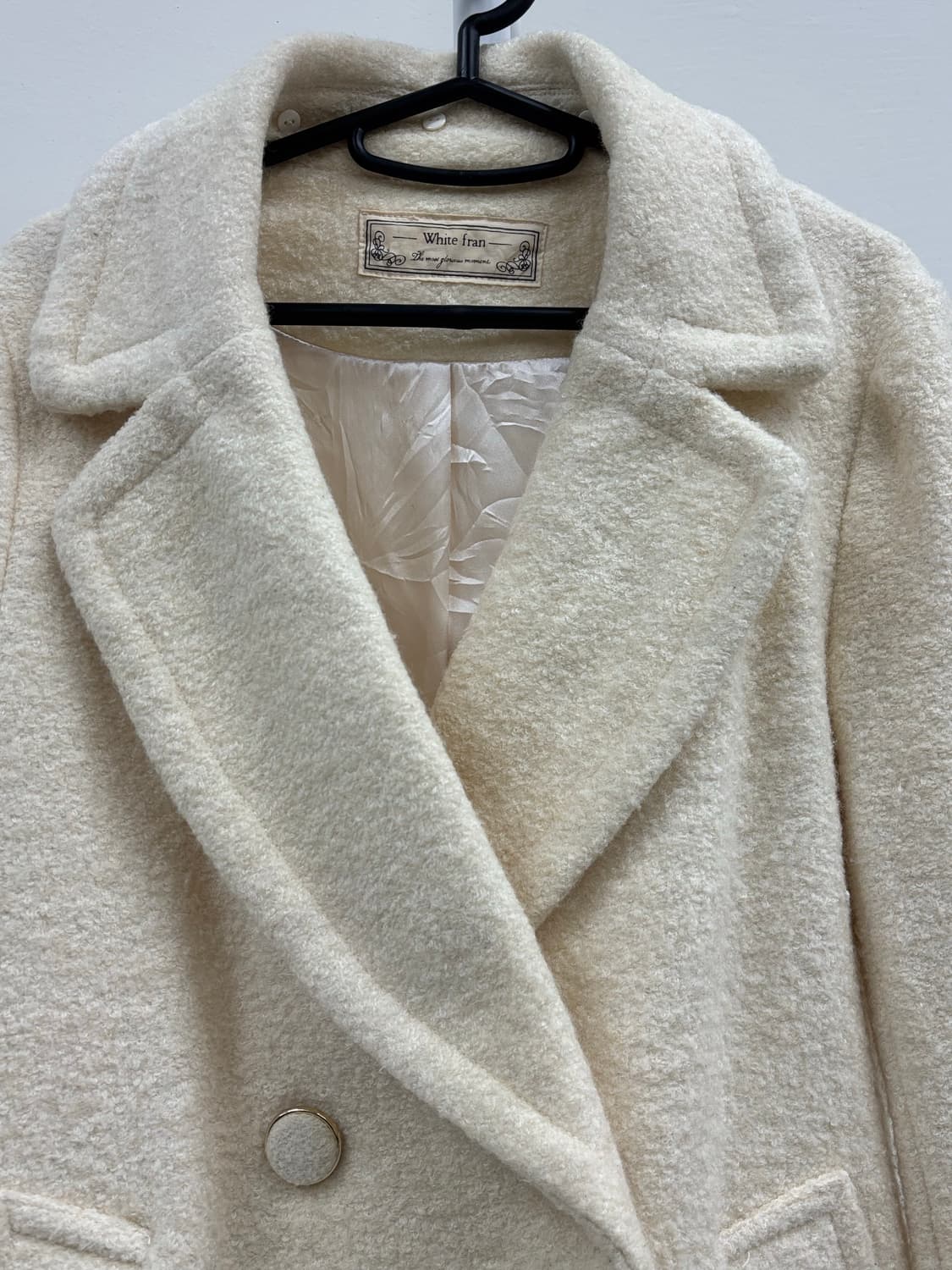 빈티지 화이트 아이보리 더블 코트 상품이미지6