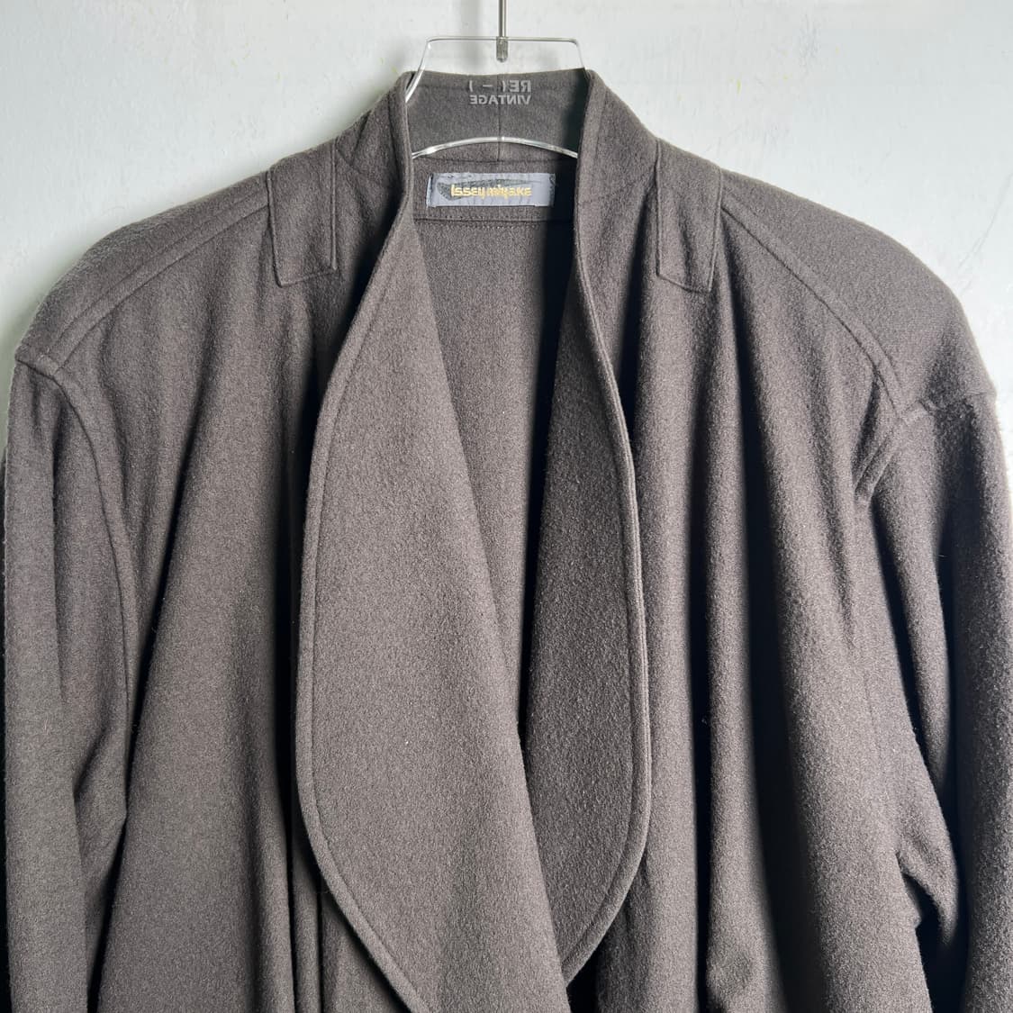 80's 이세이미야케 니트 테리 숄 칼라 랩 자켓 상품이미지5
