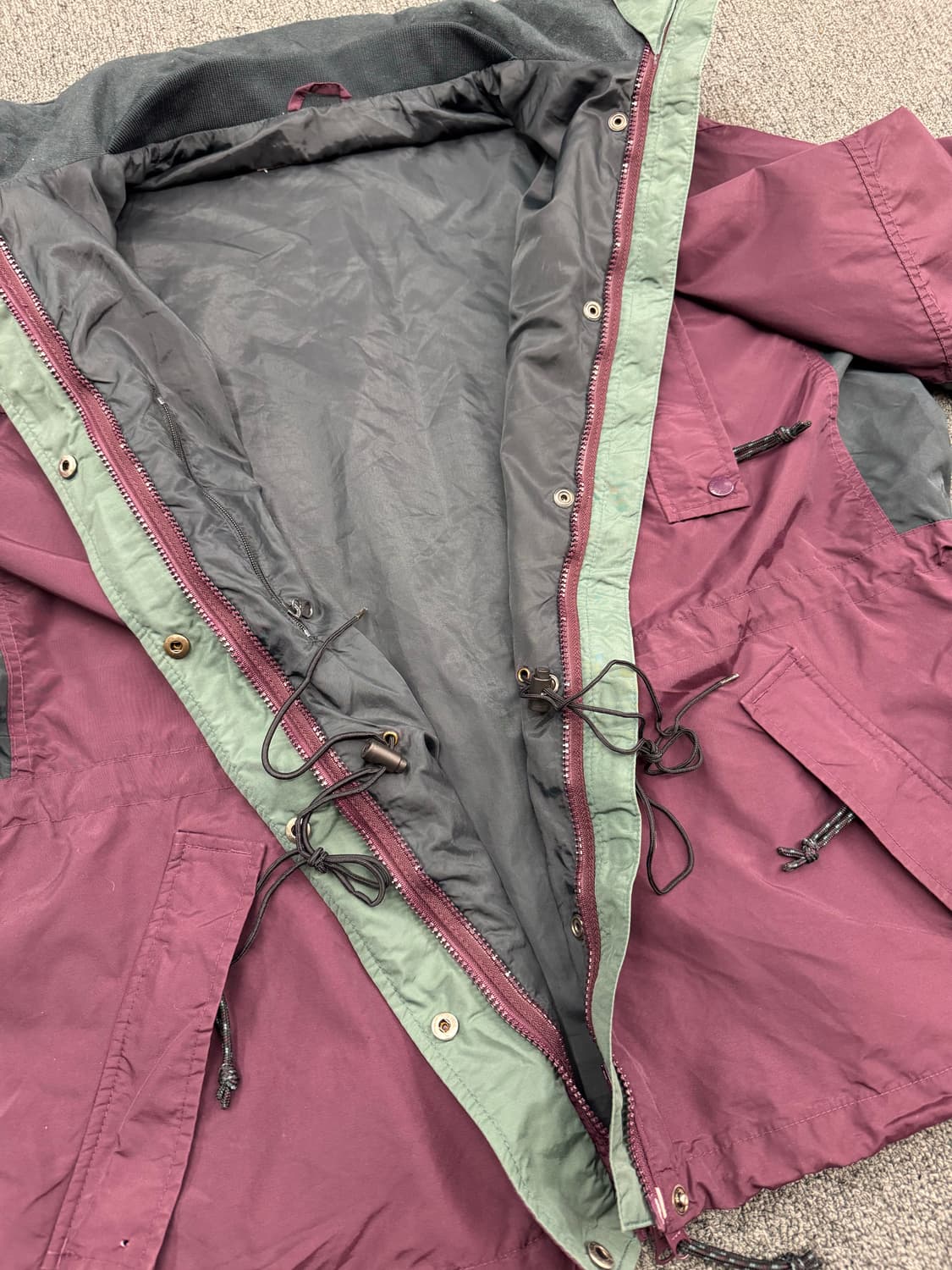 콜롬비아 빈티지 올드스쿨 버건디 투웨이 바람막이 상품이미지4