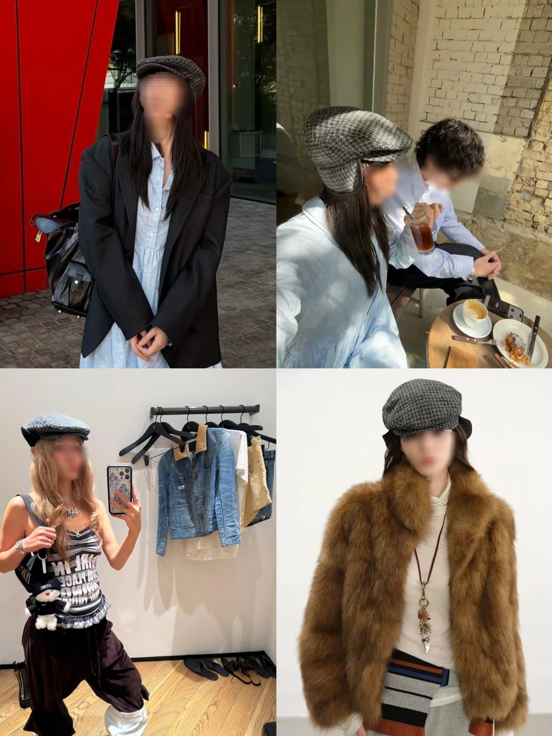 제비체크 오픈와이와이 해리스 트위드 바이시클 폴더블 이어 플랩스 볼캡  상품이미지2