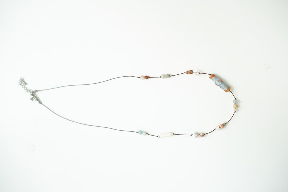 빈티지 비즈 목걸이 unique yellow necklace 상품이미지3