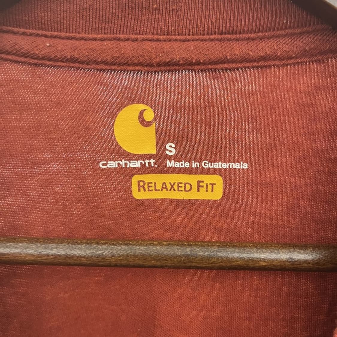 칼하트 빈티지 레트로 버건디레드 스펠아웃 반팔티 S C12266 상품이미지5